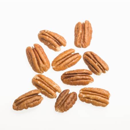 Peeled Pecans Isolated on Plain White