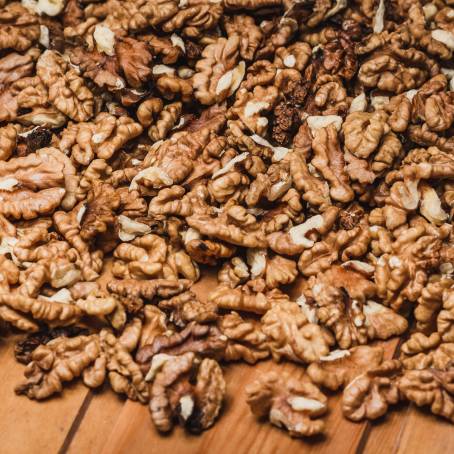 Peeled Walnuts on White Background CloseUp