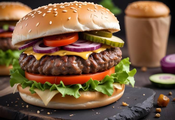 Perfect Blend Close Up of a Vegetable and Beef Burger