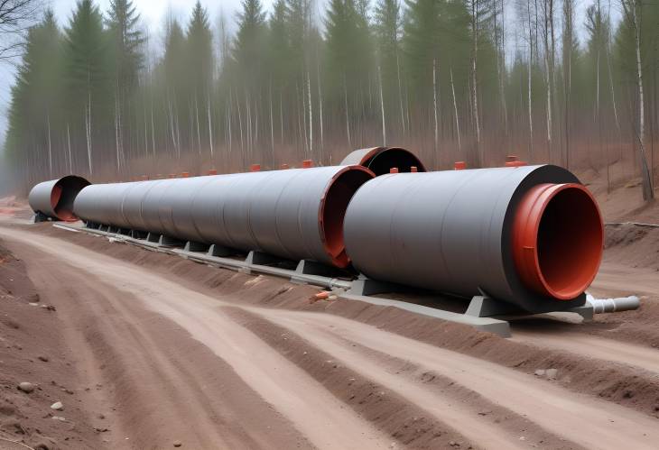 Petrochemical Pipe Construction Building of Gas and Crude Oil Transmission Pipeline in Forest Are