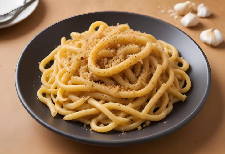 Pici with Garlic and Bread Crumbs Comforting Hand Rolled Pasta with Garlic and Crunchy Crumbs