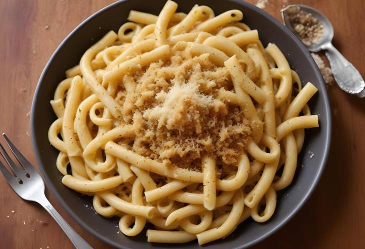 Pici with Garlic and Bread Crumbs Italian Hand Rolled Pasta with Garlic and Crispy Bread Crumbs