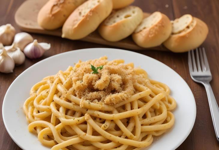 Pici with Garlic and Bread Crumbs Savory Hand Rolled Pasta with Garlic and Crispy Crumbs