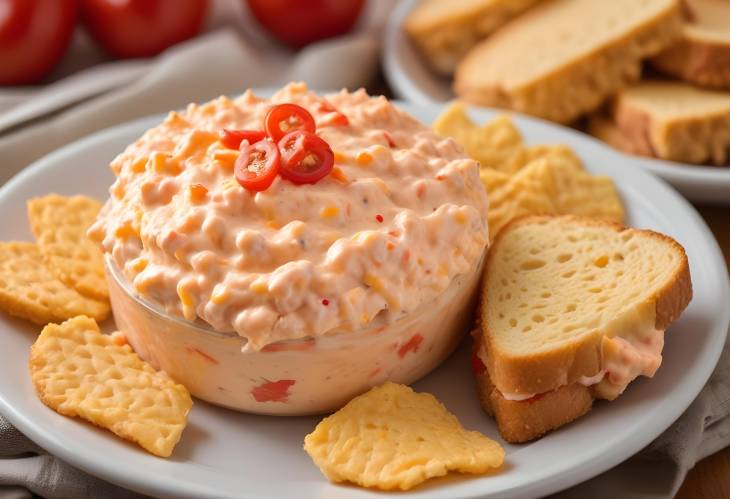 Pimento Cheese Classic Southern Spread with Cheese, Pimentos, and Mayonnaise