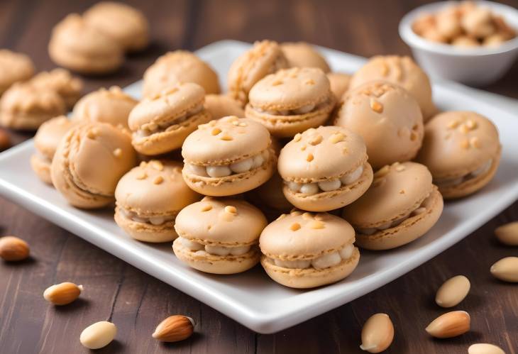 Pine Nut Macaroons Flavorful Nutty Macaroons with a Chewy Texture, Front View Focus