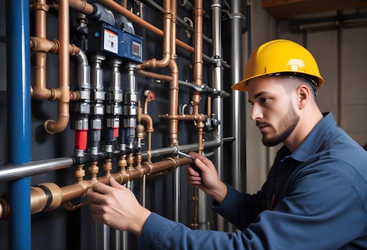 Pipefitter Installing Heating System Comprehensive HVAC Installation and Service