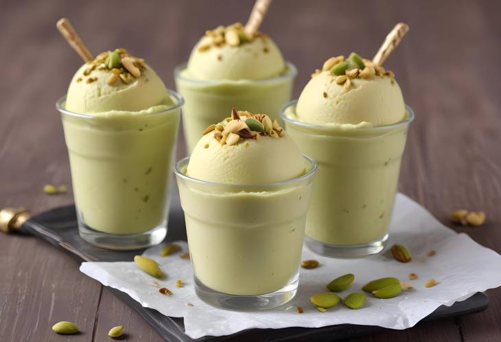 Pista Kulfi Creamy Pistachio Flavored Frozen Dessert, a Delightful Ice Cream Alternative