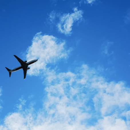 Plane and Sunset Sky Silhouette