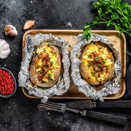 Platter of Loaded Potato Skins with Cheddar Cheese