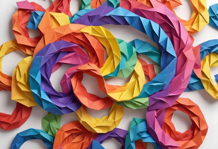 Playful Origami Rainbow Circle A Fusion of Colorful Units