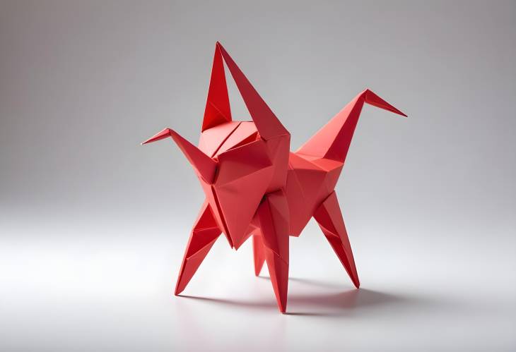 Playful Red Origami Snapology Figure Crafting Fun