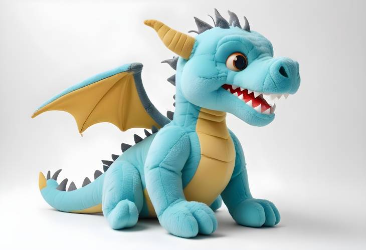 Plush Dragon Toy for 2024 Isolated on Clean White Background