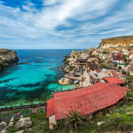 Popeye Village, Malta Coastal Charm  Vibrant Colors