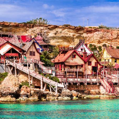 Popeye Village, Malta Whimsical Coastal Village  Colorful Charm