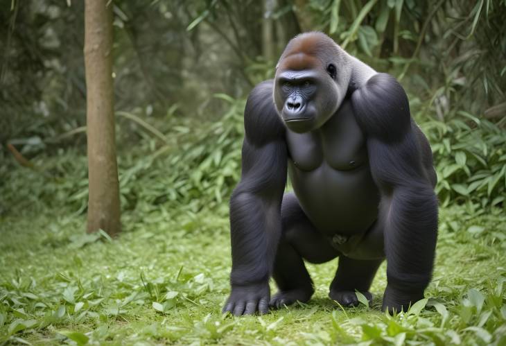 Portrait of an Adult Western Lowland Gorilla in Captivity