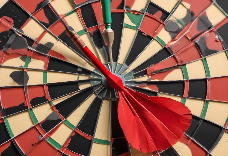 Precision Dart with Red Plumage Isolated on a White Background for Game Use