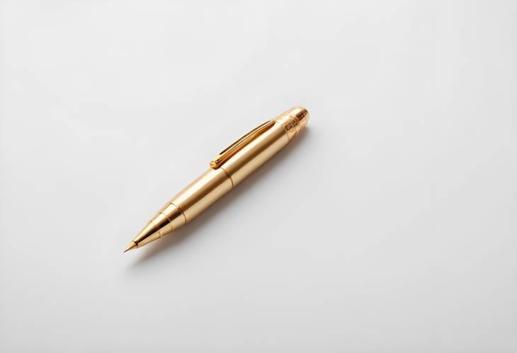 Premium Golden Pen Isolated on White Background A Refined Writing Instrument for Professionals