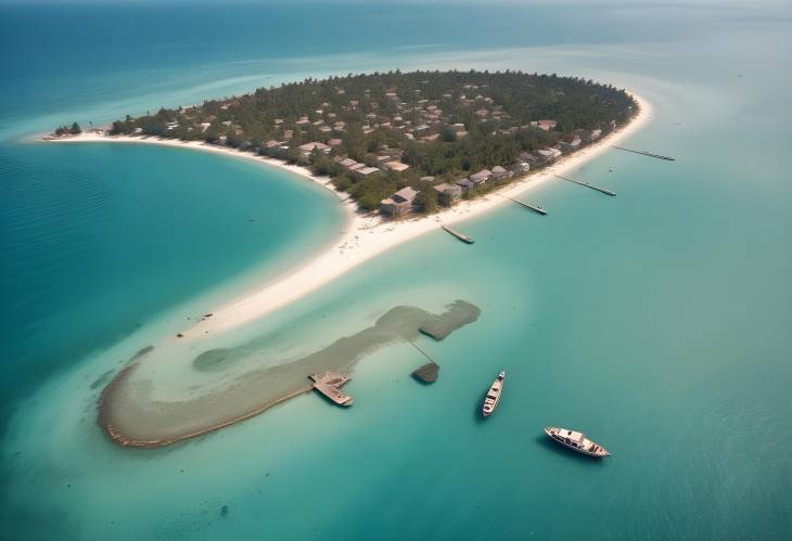 Prison Island from Above Aerial Perspective of Zanzibars Beachside Paradise