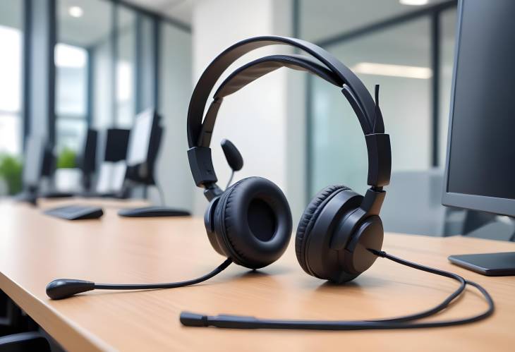 Professional Call Center Setup Headset and Equipment for Active Customer Support