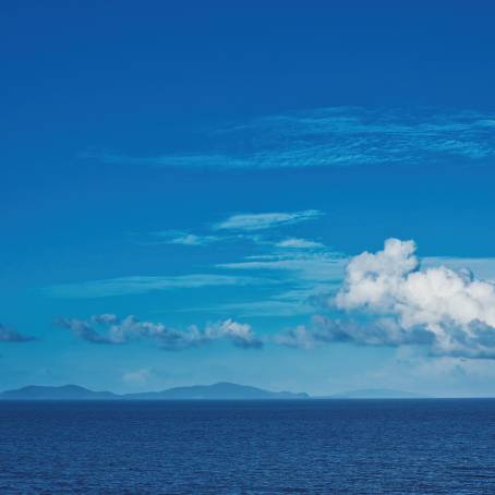 Quiet Ocean with Light Clouds and Calm Waters