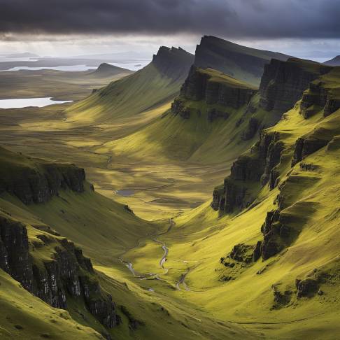 Quiraing Landslip Dramatic Mountain Landscape on Isle of Skye, Scotland