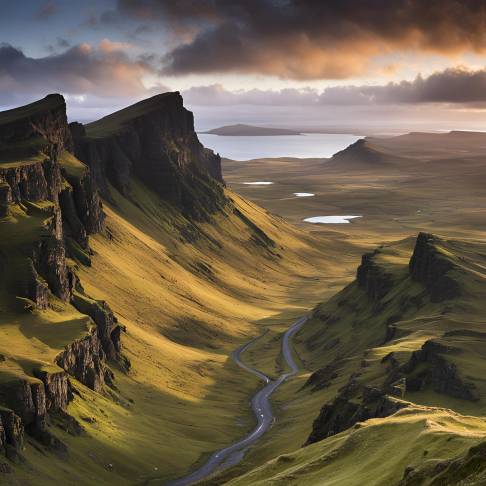 Quiraing Landslip Scenic Mountain Views on the Isle of Skye, Scotland