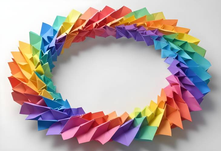 Rainbow Circle of Colorful Origami Units A Crafty Delight