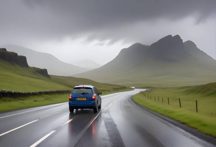 Rainsoaked drive across the Isle of Skye, experiencing Great Britains dramatic weather