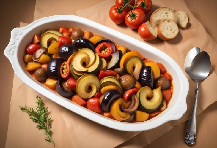 Ratatouille French Stewed Vegetable Dish, Colorful, Aromatic, and Full of Flavor