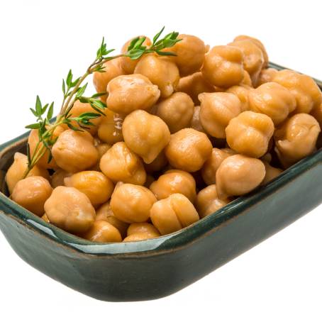 Raw Chickpeas Isolated CloseUp on White