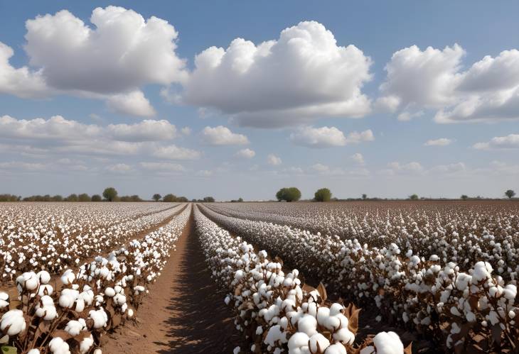 Ready for Harvest Cotton Fields in Full Bloom