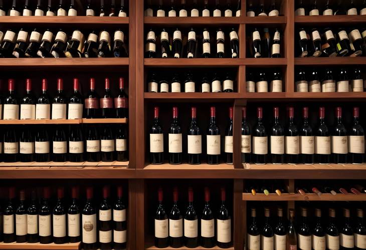 Red and White Wines on Display A Liquor Stores Wine Cabinet Collection