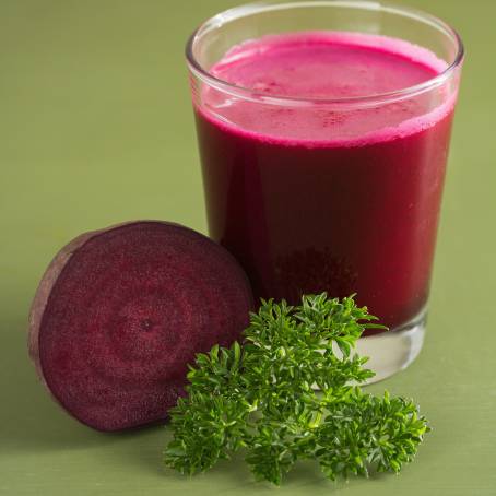 Red Beetroot Juice with Copy Space for Recipes, Articles, and Commercial Uses