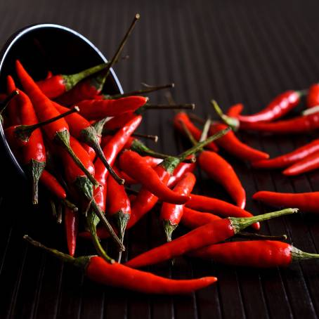 Red Cayenne Pepper Spicy and Isolated on White