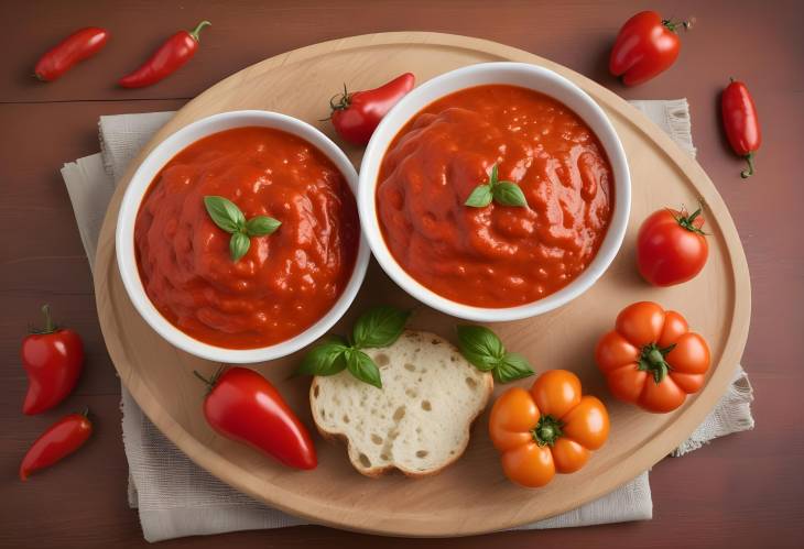 Red Pepper and Tomato Sauce Bold and Robust Sauce with Red Peppers and Tomatoes for a Rich Flavor