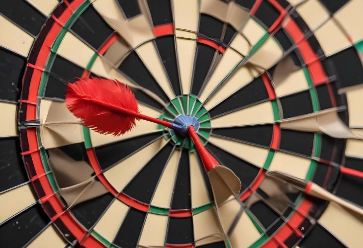 Red Plumage Dart Ideal for Dart Games, Isolated on a White Background