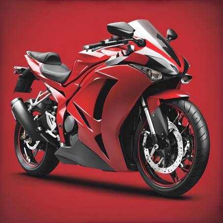 Red sport motorcycle with empty space for custom logo and text