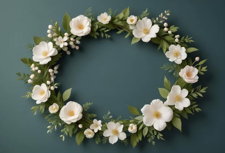 Refined Elegant Floral Wreath with Soft Blossoms and Abundant Greenery for a Classic and Decor