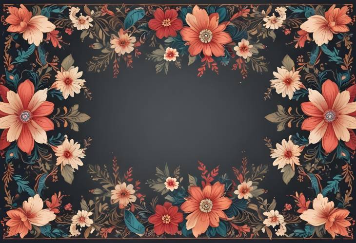 Refined Floral Border Design with Elegant Touches and Intricate Details for a Graceful Appearance