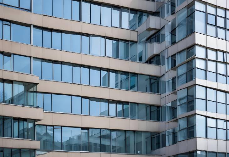 Reflective Glass Windows in Modern Urban Office Building