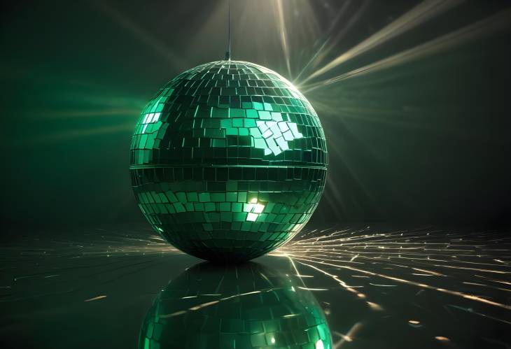 Reflective Green Disco Ball with Dynamic Light Effects Stunning Party Lighting for Events