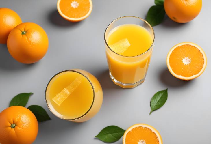 Refreshing Orange Juice Isolated on White A Natural Delight