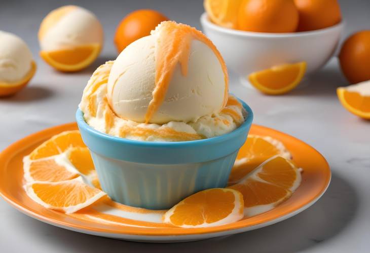 Refreshing Orange Spumone Creamy Italian Ice Cream with Lush Orange Layers