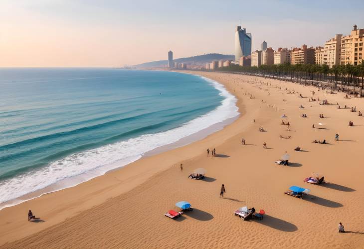 Relaxing Barcelona Beach Expansive Sands and Turquoise Waters in Spain