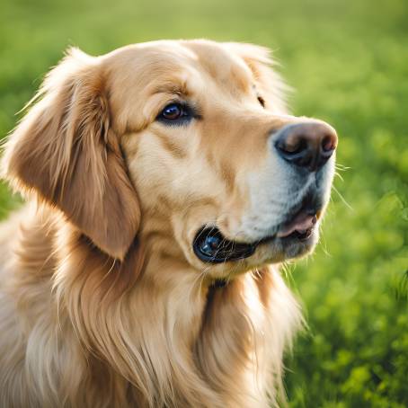 Retriever Radiance Close Up in Nature