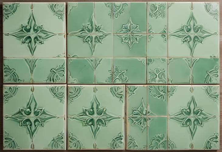 Retro Green Ceramic Tile Background Perfect for Classic Kitchen and Bathroom Decor