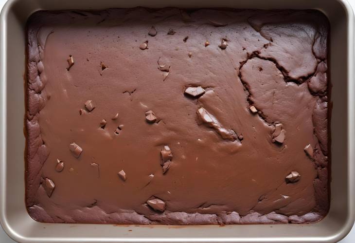 Rich Chocolate Brownie Mixture in a Baking Tray A Fudgy Treat in the Making