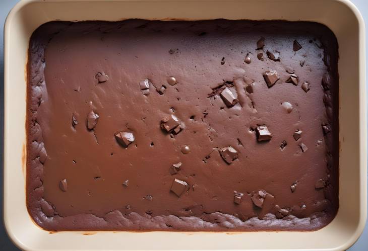 Rich Chocolate Brownie Mixture in a Tray Prepping a Sweet and Fudgy Treat