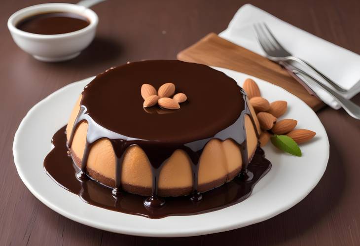 Rich Chocolate Flan with Almond Chocolate Sauce A Dessert Dream for Chocolate Fans