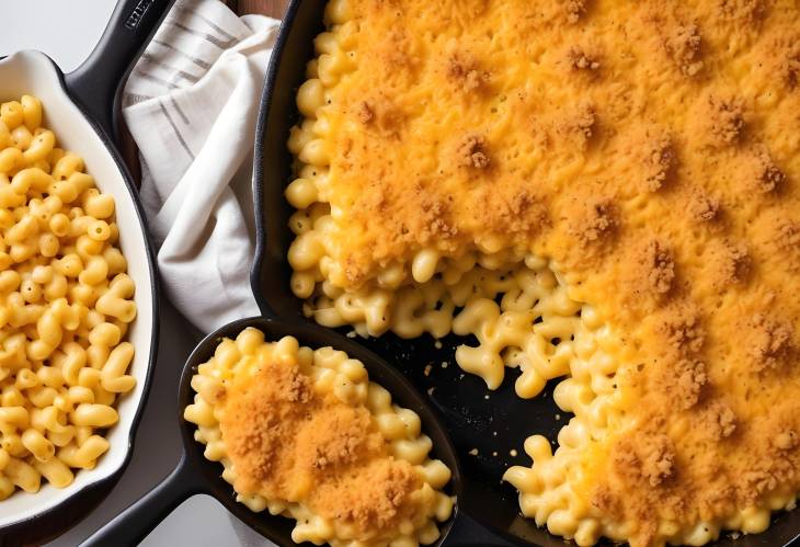 Rich Mac and Cheese Baked in a Cast Iron Skillet